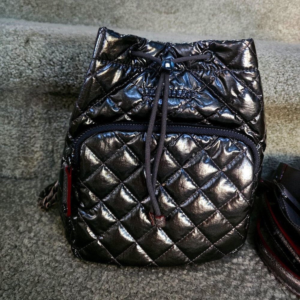 MZ WALLACE CROSBY BUCKET BAG ANTHRACITE METALLIC/GUNMETAL